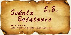 Sekula Bajalović vizit kartica